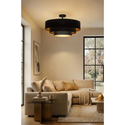 Brilagi - Plafonski luster LUNETA 3xE27/60W/230V prečnik 80 cm crna/zlatna