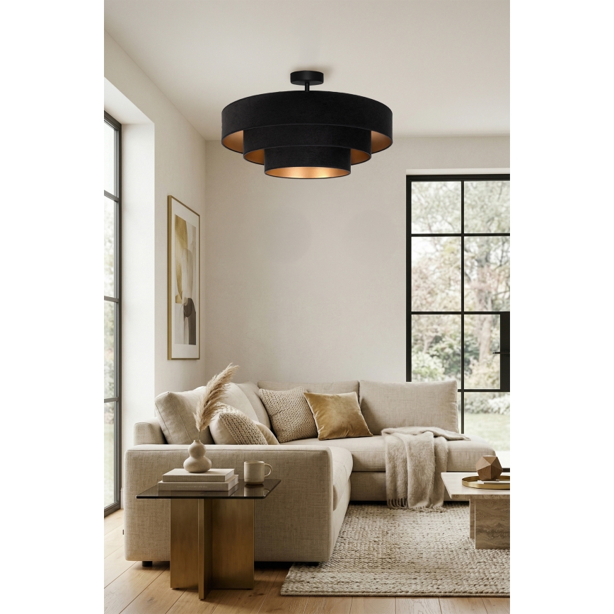 Brilagi - Plafonski luster LUNETA 3xE27/60W/230V prečnik 80 cm crna/zlatna