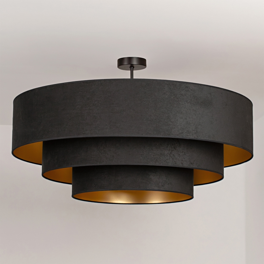 Brilagi - Plafonski luster LUNETA 3xE27/60W/230V prečnik 80 cm crna/zlatna