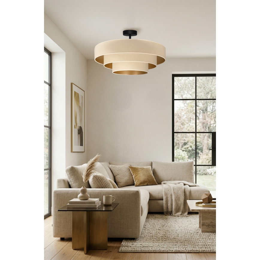Brilagi - Plafonski luster LUNETA 3xE27/60W/230V prečnik 80 cm krem/zlatna