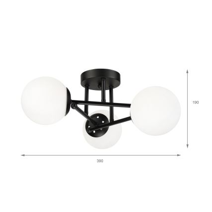 Brilagi - Plafonski luster MALIVA 3xE14/15W/230V crna/bela