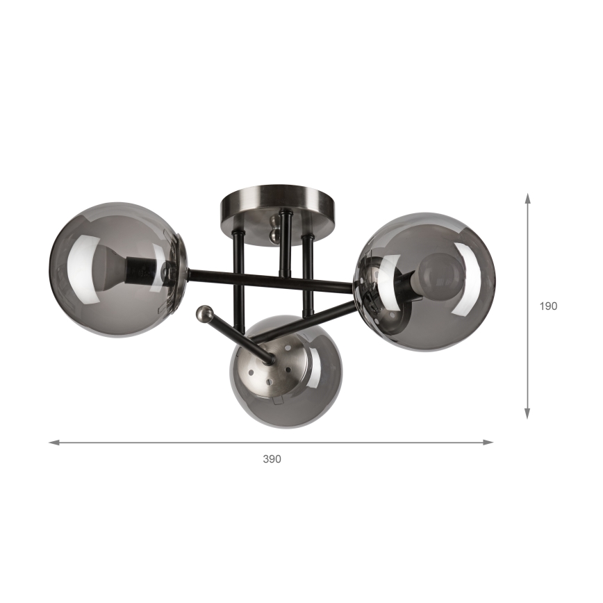 Brilagi - Plafonski luster MALIVA 3xE14/15W/230V matni hrom/zadimljeno staklo