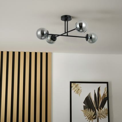 Brilagi - Plafonski luster MALIVA 4xE14/15W/230V crna/zadimljeno