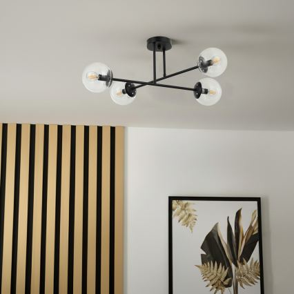 Brilagi - Plafonski luster MALIVA 4xE14/15W/230V za površinsku montažu crna/prozirna