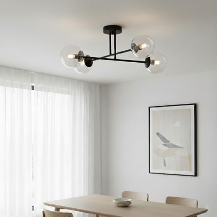 Brilagi - Plafonski luster MALIVA 4xE14/15W/230V za površinsku montažu crna/prozirna