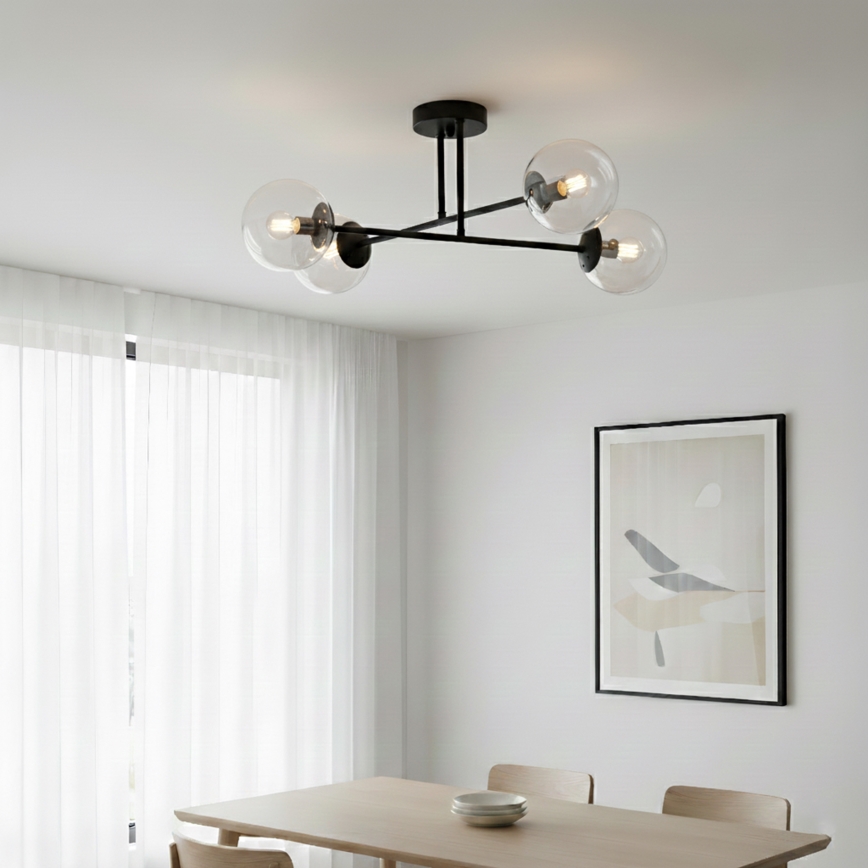 Brilagi - Plafonski luster MALIVA 4xE14/15W/230V za površinsku montažu crna/prozirna