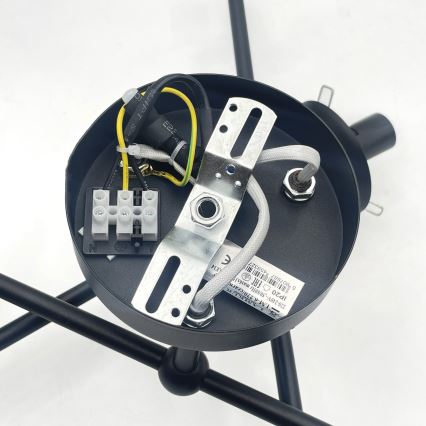 Brilagi - Plafonski luster MALIVA 6xE14/15W/230V crna/dimljeno staklo