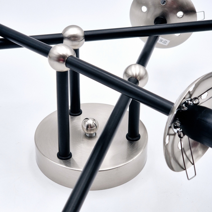 Brilagi - Plafonski luster MALIVA 6xE14/15W/230V mat hrom/zadimljeno staklo