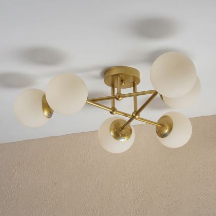Brilagi - Plafonski luster MALIVA 6xE14/15W/230V zlatna/bela