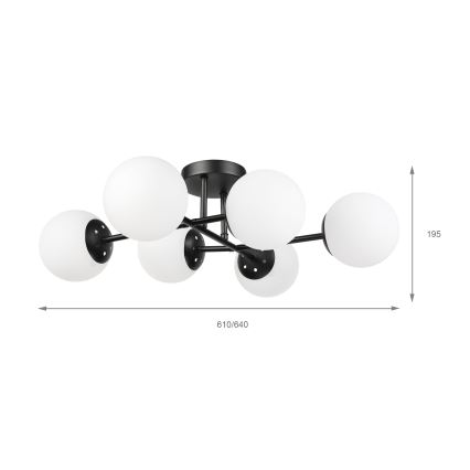 Brilagi - Plafonski luster MALONY 6xE14/20W/230V crni