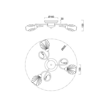 Brilagi - Plafonski luster MEGAPOLIS 3xE14/60W/230V zlatna