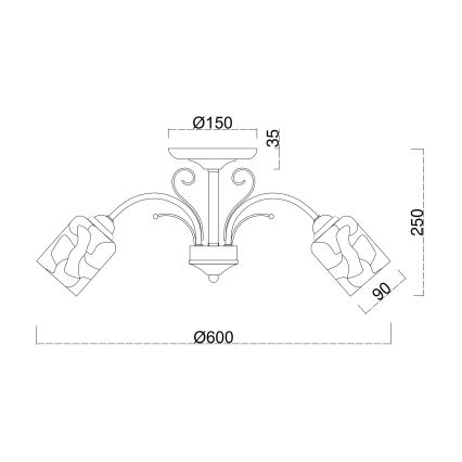 Brilagi - Plafonski luster MEGAPOLIS 3xE14/60W/230V zlatni