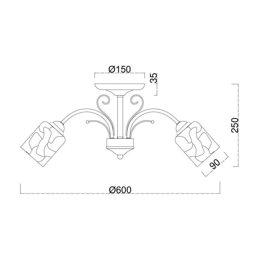 Brilagi - Plafonski luster MEGAPOLIS 3xE14/60W/230V zlatni