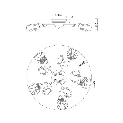 Brilagi - Plafonski luster MEGAPOLIS 5xE14/60W/230V zlatni