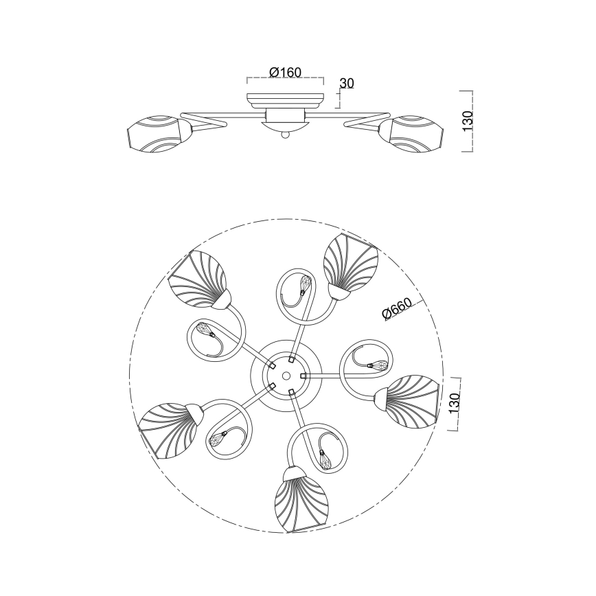 Brilagi - Plafonski luster MEGAPOLIS 5xE14/60W/230V zlatni