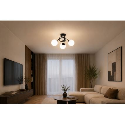 Brilagi - Plafonski luster MILO 3xE27/60W/230V crna