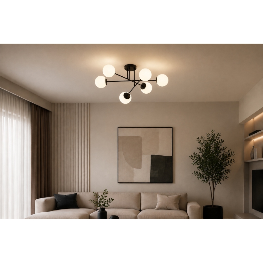 Brilagi - Plafonski luster MILO 6xE27/60W/230V crni
