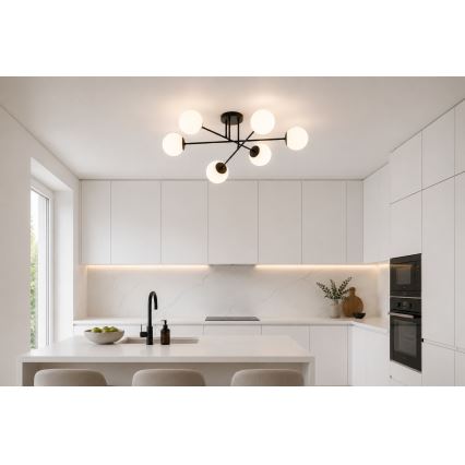 Brilagi - Plafonski luster MILO 6xE27/60W/230V crni