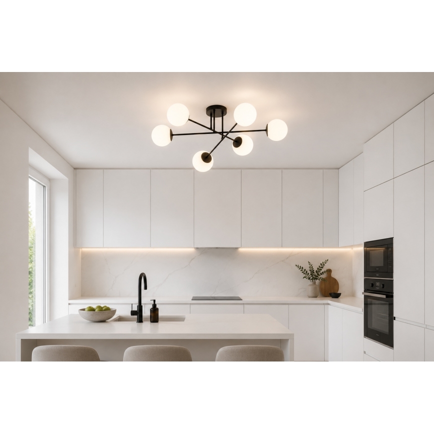 Brilagi - Plafonski luster MILO 6xE27/60W/230V crni