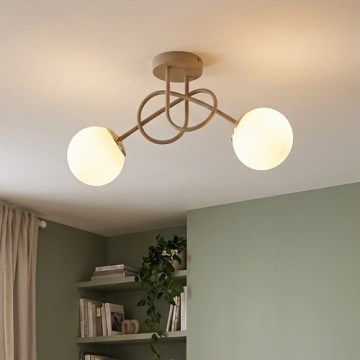 Brilagi - Plafonski luster MILO ECRU 2xE27/60W/230V bež/zlatan