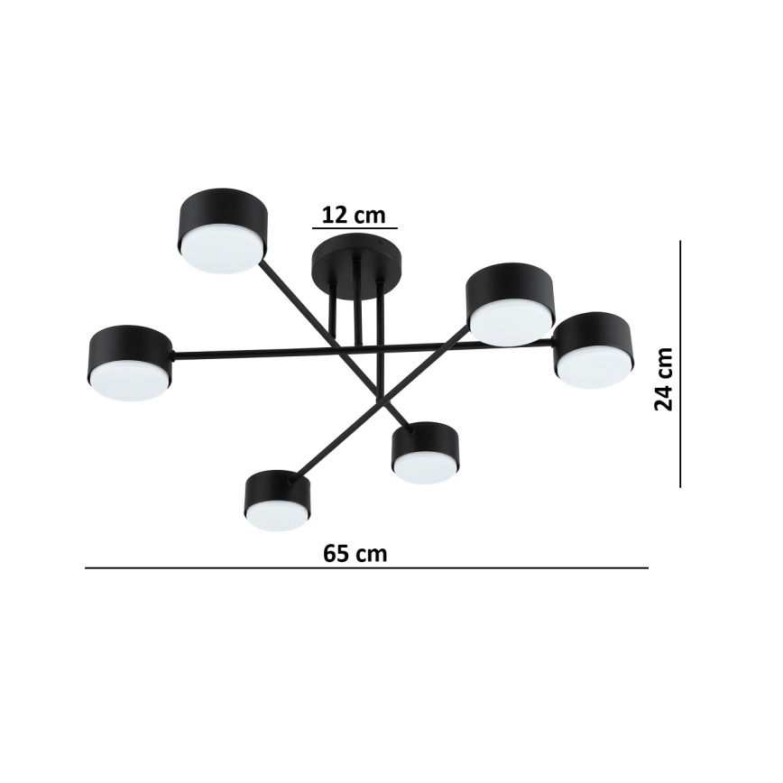 Brilagi - Plafonski luster MONO 6xGX53/12W/230V crna