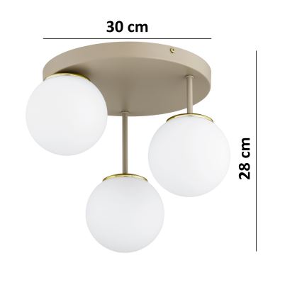 Brilagi - Plafonski luster (nadgradni) MILO ECRU 3xE27/60W/230V bež/zlatna