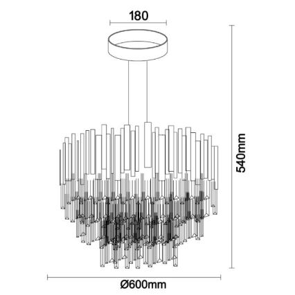 Brilagi - Plafonski luster PLAZA 9xE14/40W/230V prečnik 60 cm