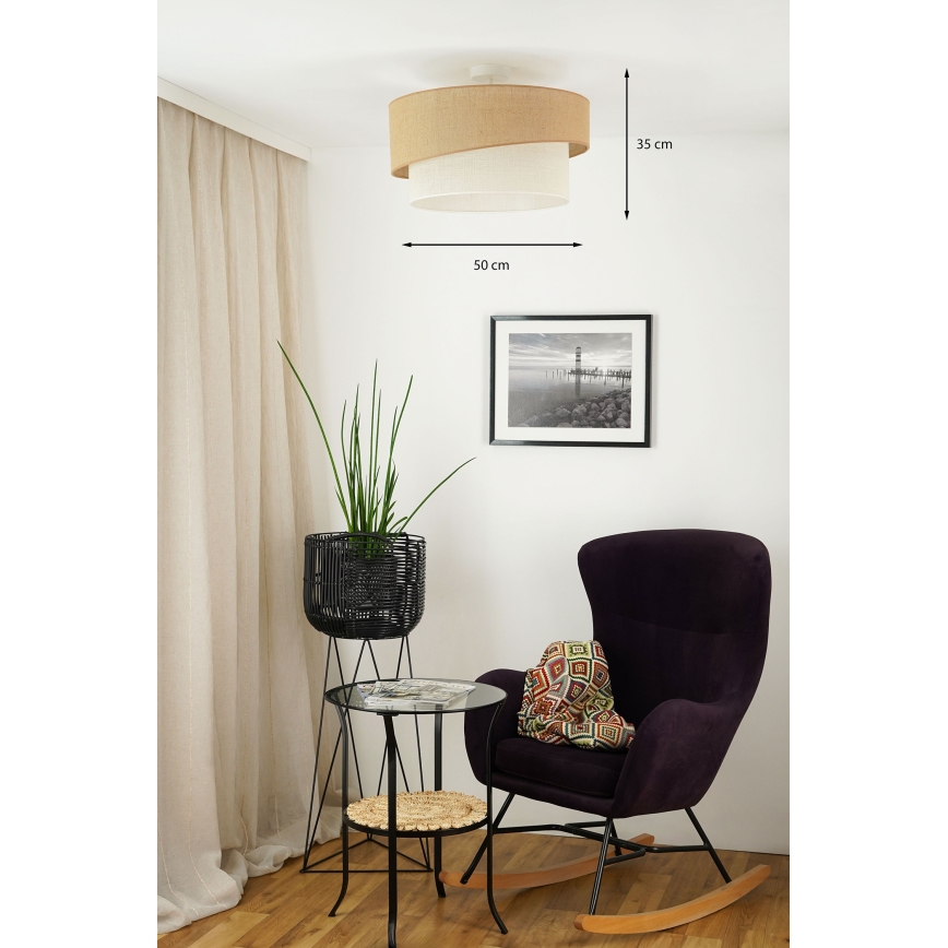 Brilagi - Plafonski luster SHINE 1xE27/15W/230V prečnik 50 cm bež/krem