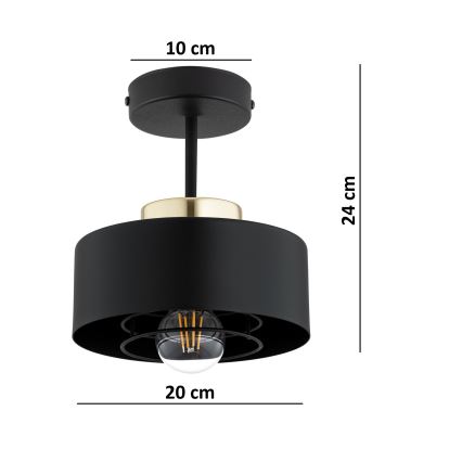 BRILAGI - Plafonski luster SPRING 1xE27/60W/230V prečnik 20 cm crna/zlatna