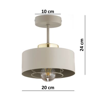 BRILAGI - Plafonski luster SPRING 1xE27/60W/230V Ø 20 cm bež/zlatna