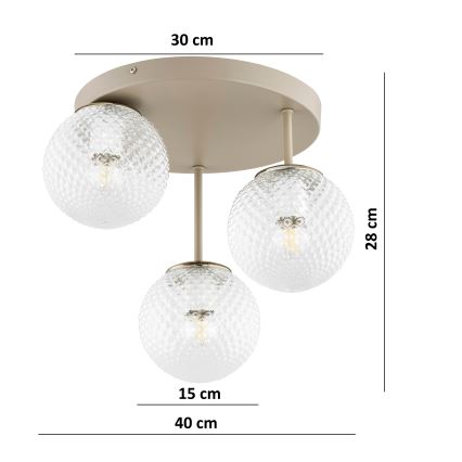 Brilagi - Plafonski luster STELLA 3xE27/60W/230V bež/zlatna