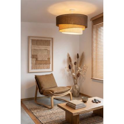 Brilagi - Plafonski luster TRIO 3xE27/60W/230V Ø 60 cm braon/bež/bela