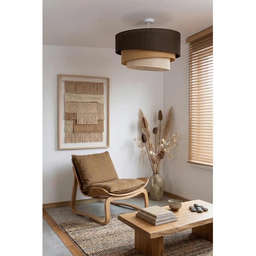 Brilagi - Plafonski luster TRIO 3xE27/60W/230V Ø 60 cm braon/bež/bela