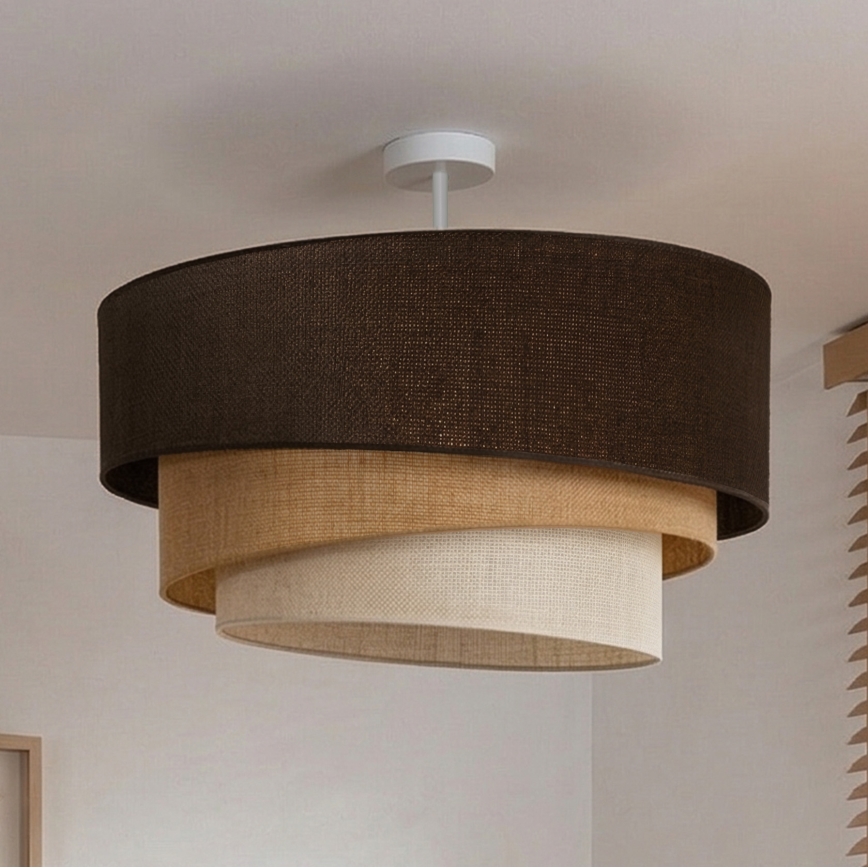 Brilagi - Plafonski luster TRIO 3xE27/60W/230V Ø 60 cm braon/bež/bela