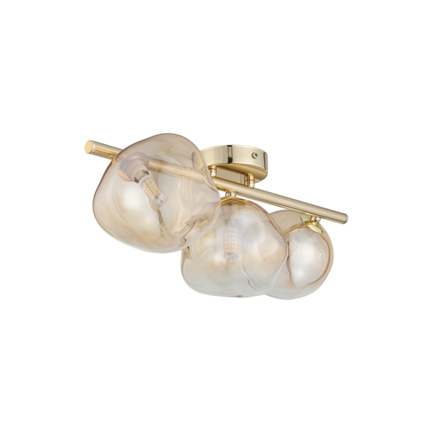 Brilagi - Plafonski luster VULCANO 3xG9/8W/230V zlatna/zadimljeno bež