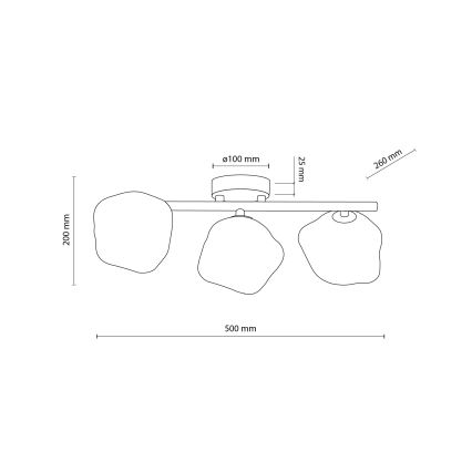 Brilagi - Plafonski luster VULCANO 3xG9/8W/230V zlatna/zadimljeno bež
