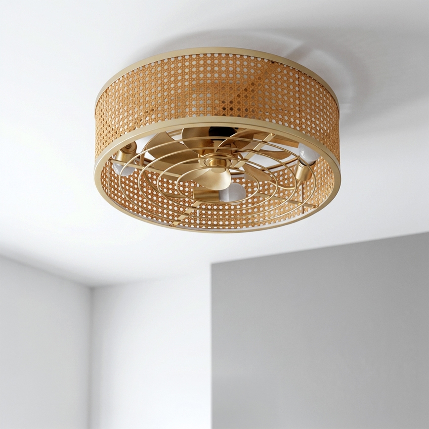 Brilagi - Plafonski ventilator 4xE27/40W/230V, prečnik 50 cm, bambus, sa daljinskim upravljačem