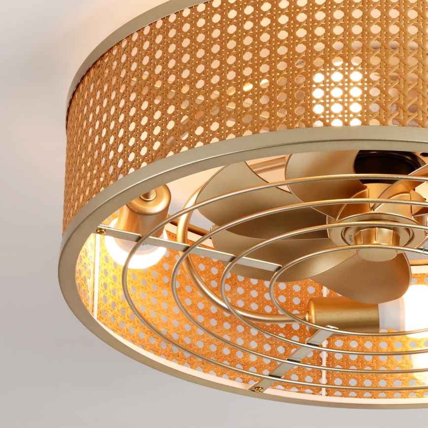 Brilagi - Plafonski ventilator 4xE27/40W/230V, prečnik 50 cm, bambus, sa daljinskim upravljačem