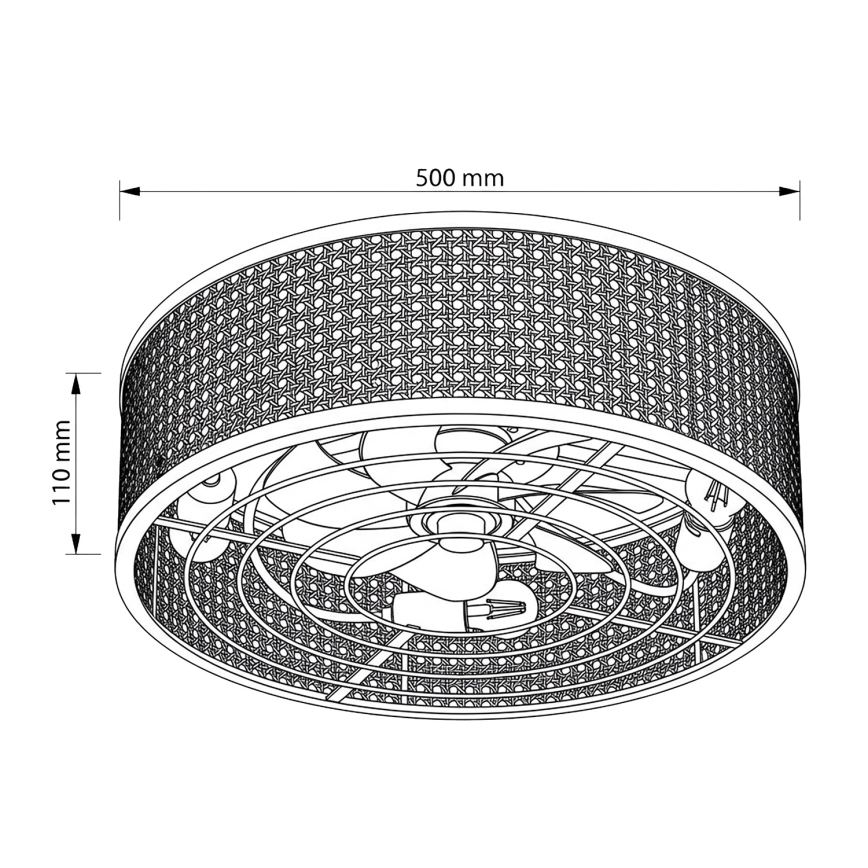 Brilagi - Plafonski ventilator 4xE27/40W/230V, prečnik 50 cm, bambus, sa daljinskim upravljačem