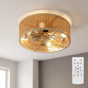 Brilagi - Plafonski ventilator 4xE27/40W/230V, prečnik 50 cm, bambus, sa daljinskim upravljačem