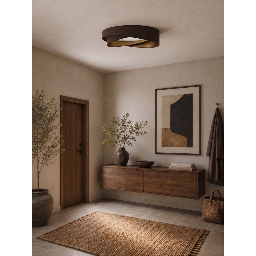 BRILAGI - LED Plafonsko svetlo VELVET TWIST LED/24W/230V 4000K prečnik 55 cm braon/zlatna
