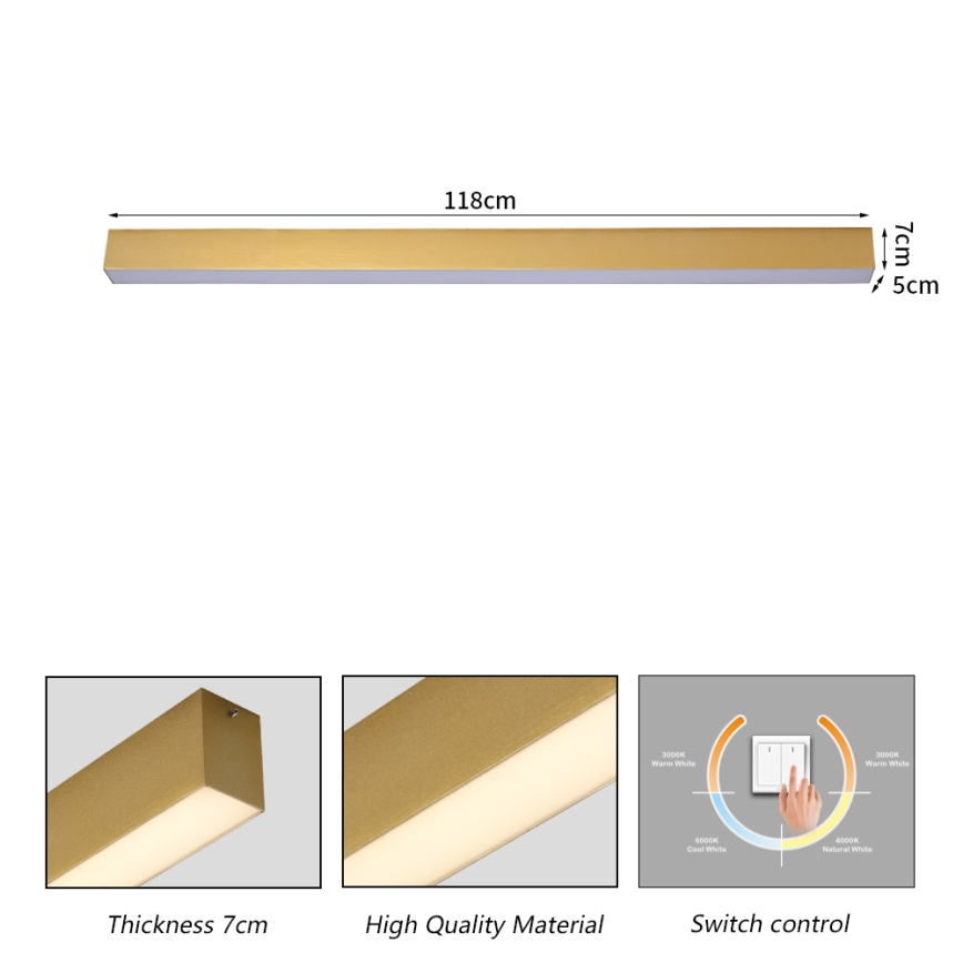 Brilagi - LED kupatilsko plafonsko svetlo SLEEKLINE LED/40W/230V 3000/4500/6000K zlatna IP44