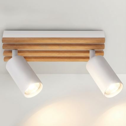 BRILAGI - Plafonsko spot svetlo SELE WOOD ACOUSTIC 2xGU10/30W/230V bela/drvo
