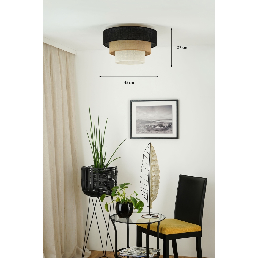 Brilagi - Plafonsko svetlo ASPEN LUNETA 1xE27/15W/230V, prečnik 45 cm, crna/bež/krem