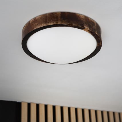 Brilagi - Plafonsko svetlo CARVALHO SLIM SMOKEY 1xE27/60W/230V hrast preč. 27,5 cm