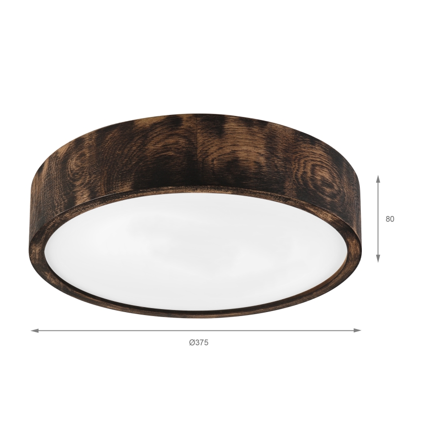 Brilagi - Plafonsko svetlo CARVALHO SMOKEY 2xE27/60W/230V hrast prečnik 37,5 cm