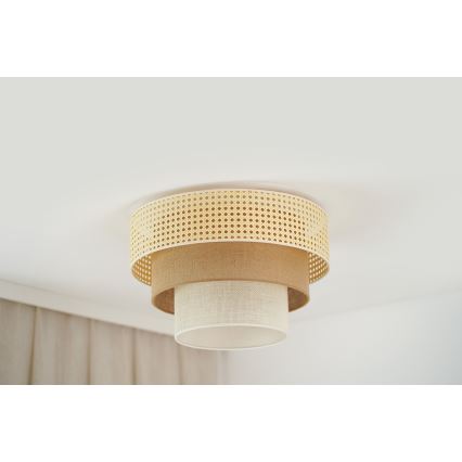 BRILAGI - Plafonsko svetlo CEDAR LUNETA 1xE27/15W/230V prečnika 45 cm ratan/braon/krem