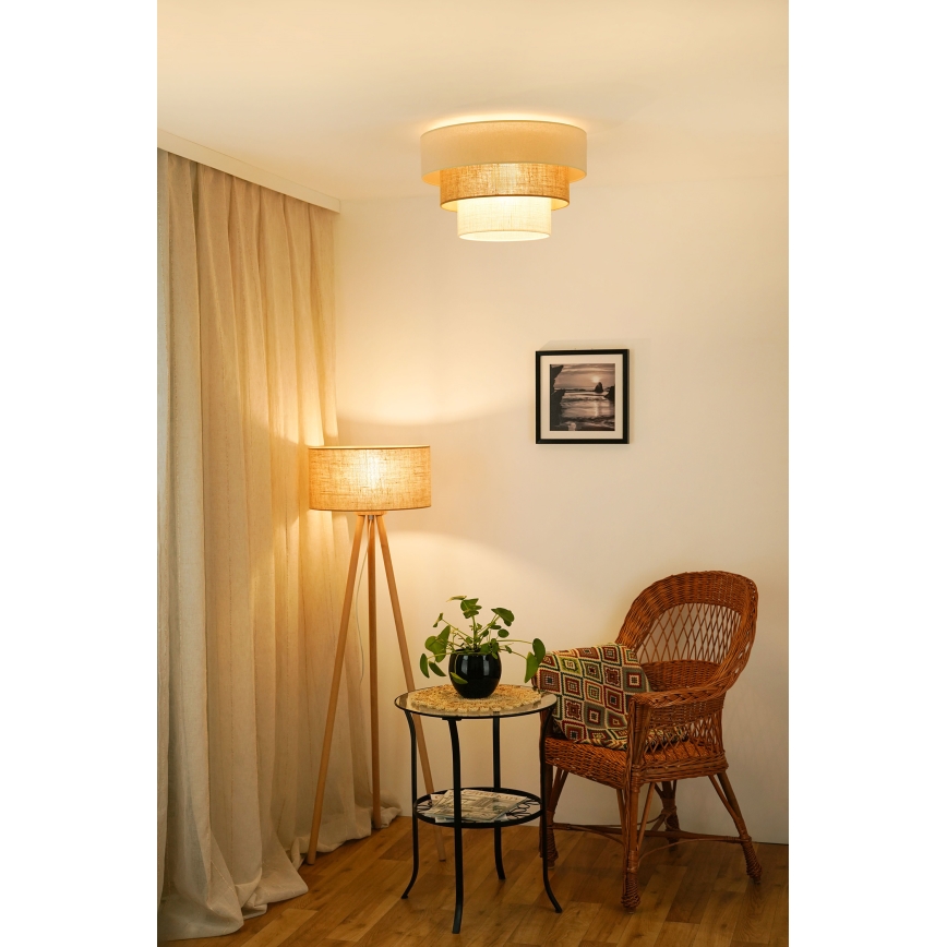 Brilagi - Stropna svetiljka DENVER LUNETA 1xE27/15W/230V prečnik 45 cm bež/braon/krem