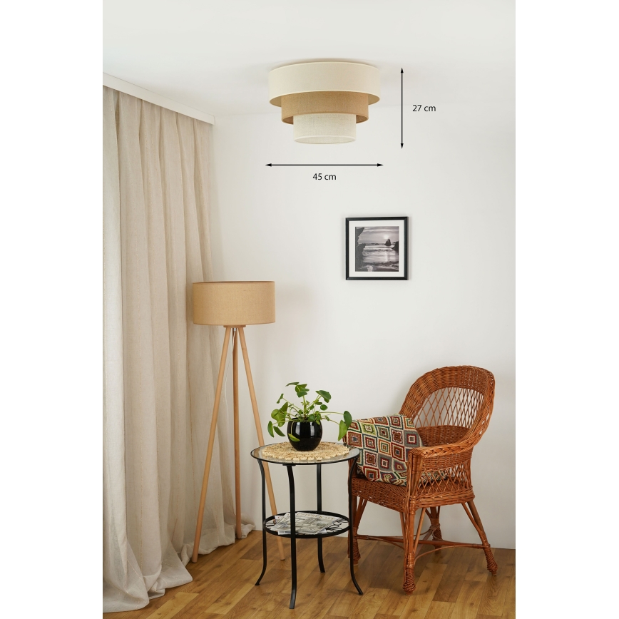 Brilagi - Stropna svetiljka DENVER LUNETA 1xE27/15W/230V prečnik 45 cm bež/braon/krem