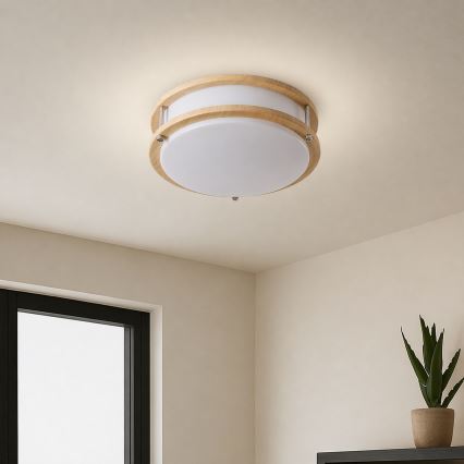 Brilagi - Plafonsko svetlo ELARO 2xE27/40W/230V prečnik 26 cm drveni dekor
